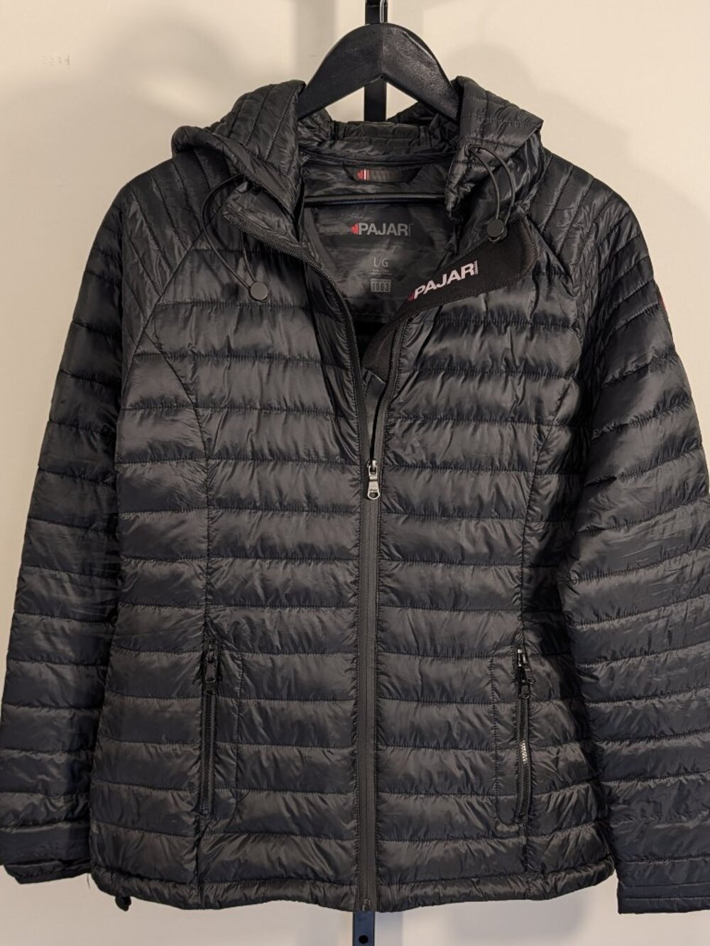 Pajar Colette Packable Puffer Jacket | Black | Hooded | Lightweight | Women's L